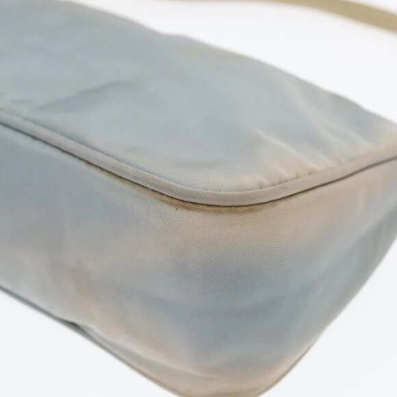 PRADA Pouch Nylon Blue Beige Silver Auth ep5947 - Picture 10 of 15